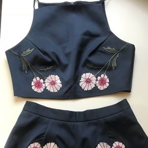 Keepsake the Label Navy Floral Embroidery Top